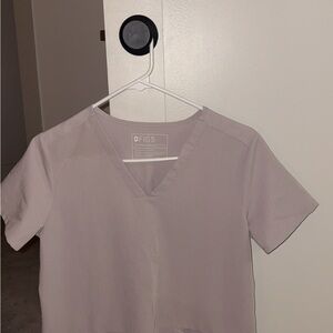 Figs Lavender V-Neck Scrub Top